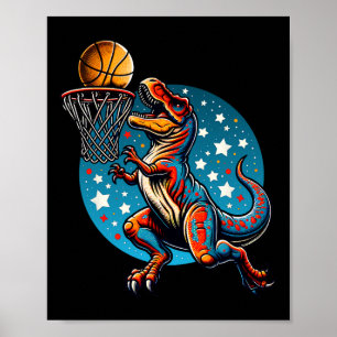 Affiche Joueur de sketll T-rex Dinosaure 