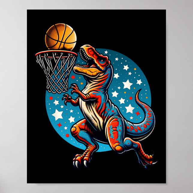 Affiche Joueur de sketll T-rex Dinosaure  (Devant)