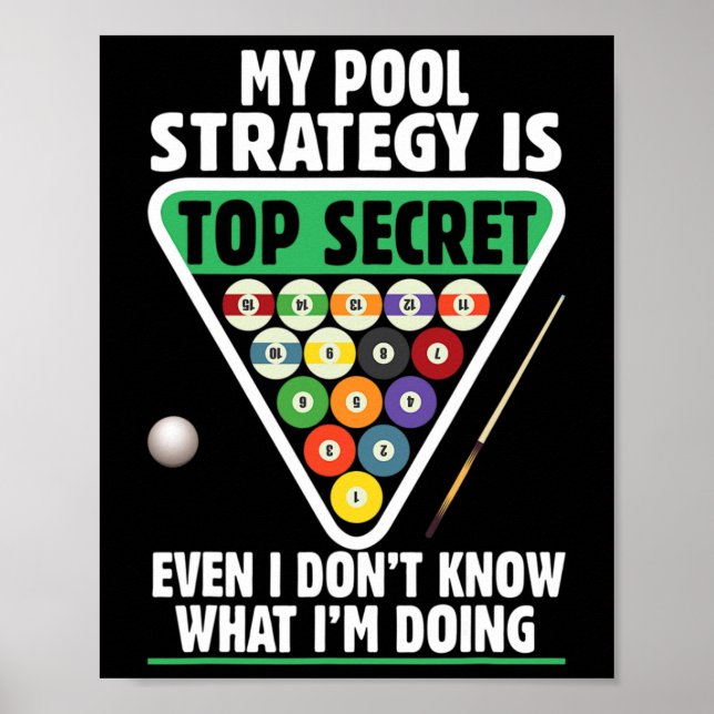 Affiche Joueur de snooker de stratégie de billard (Devant)