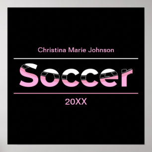 Affiche Joueur de soccer minimaliste Word Art - Arc