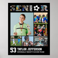 Joueur de soccer Sport de nuit senior Collage phot