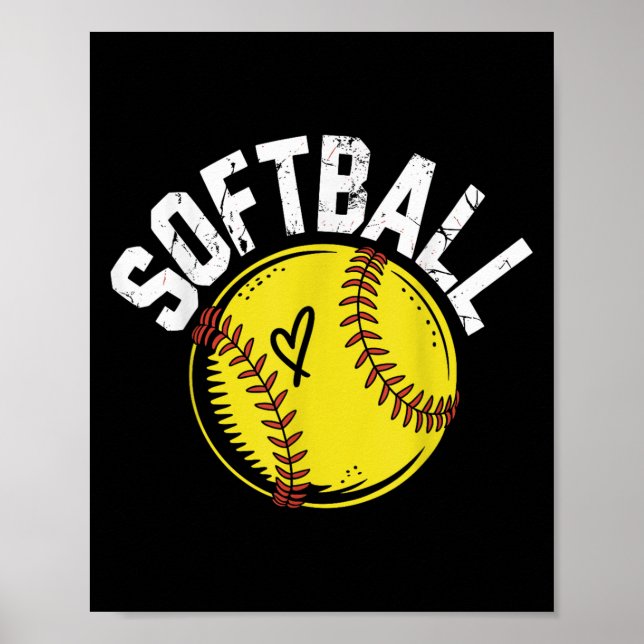Affiche Joueur de softball amusant Softball T-shirt.png (Devant)