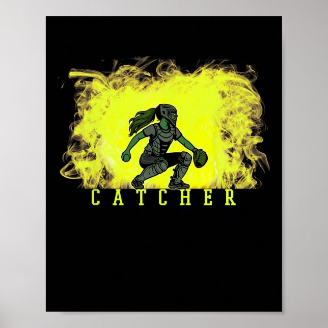 Affiche Joueur de Softll Catcher avec fond jaune fumée Ckg (Devant)