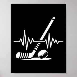 Affiche Joueur de sport de hockey sur glace Bâton et palet