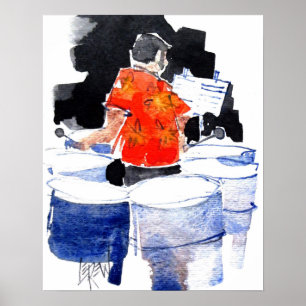 Affiche Joueur de Steel Drums Bass / Artiste Larry Lerew