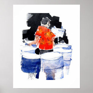 Affiche Joueur de Steel Drums Bass / Artiste Larry Lerew