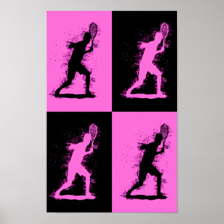 Affiche Joueur de tennis abstrait - Style aquarelle