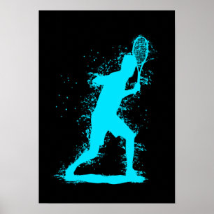 Affiche Joueur de tennis - Art aquarelle abstrait
