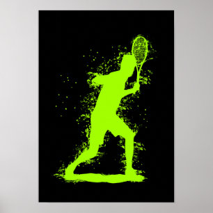 Affiche Joueur de tennis - Art aquarelle abstrait