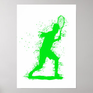 Affiche Joueur de tennis - Art aquarelle abstrait