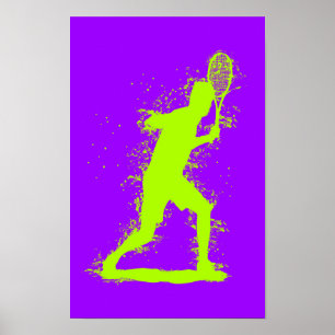 Affiche Joueur de tennis - Art aquarelle abstrait