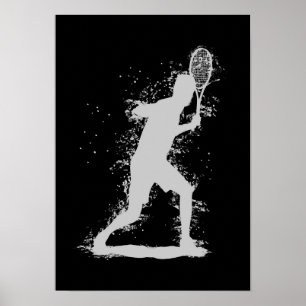 Affiche Joueur de tennis - Art aquarelle abstrait