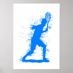 Affiche Joueur de tennis - Art aquarelle abstrait