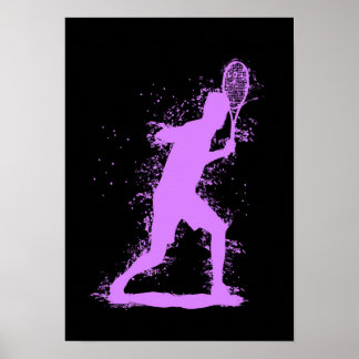 Affiche Joueur de Tennis - Art Aquarelle Abstraite