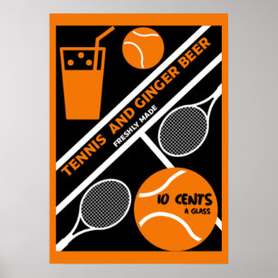 Affiche Joueur de tennis de pelouse Art graphique