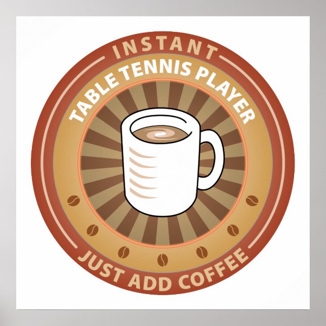 Affiche Joueur de tennis de table instantané (Devant)