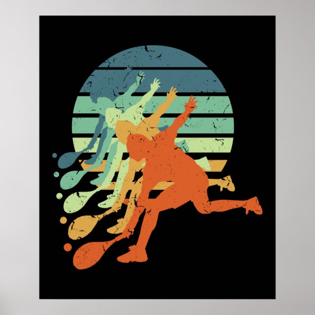 Affiche Joueur de tennis de table rétro Ping Pong Lover Sp (Devant)