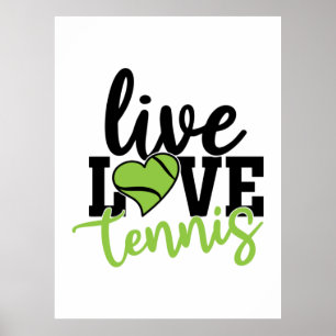 Affiche Joueur de tennis Live Love Tennis