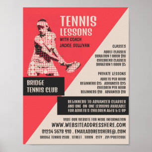 Affiche Joueur de tennis Pictogram, Cours de tennis/Cours