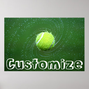 Affiche Joueur de tennis Texte personnalisé tournoi balle 