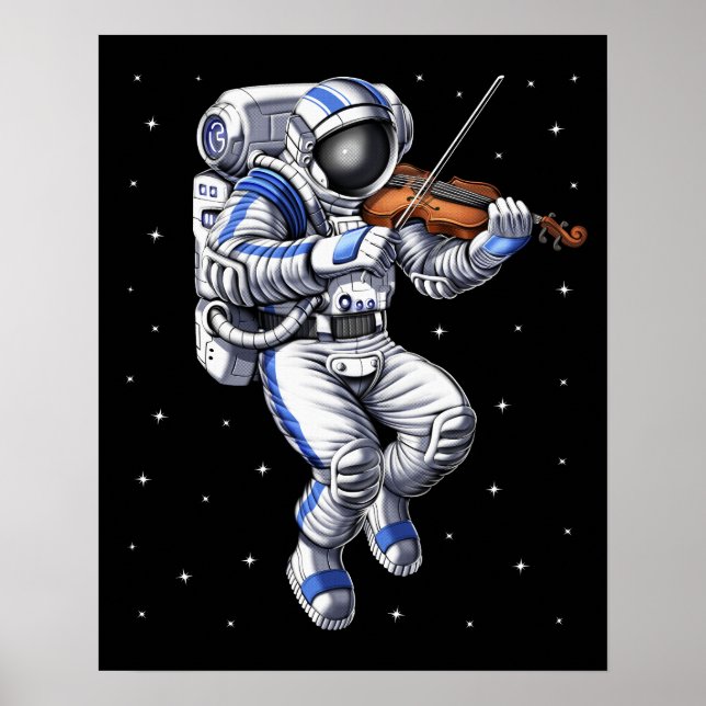 Affiche Joueur de violon astronaute (Devant)