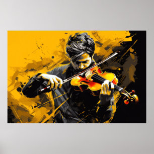 Affiche Joueur de violon Peinture Art Décor Abstrait