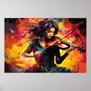 Affiche Joueur de violon Peinture Art Décor Abstrait