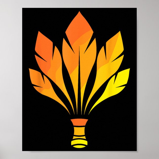 Affiche Joueur de volant de badminton en plumes  (Devant)