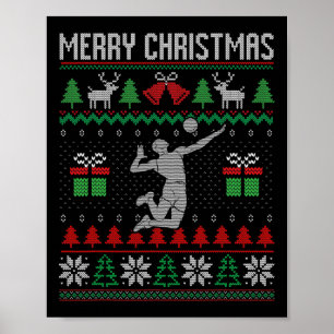 Affiche Joueur de volley-ball de Noël Joueur de sport Xmas
