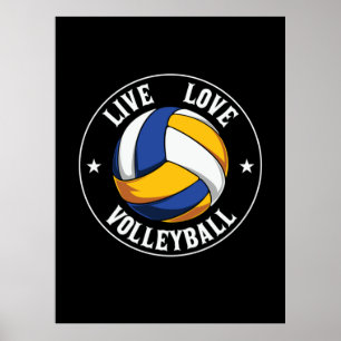 Affiche Joueur de volley-ball   Live Love Volleyball
