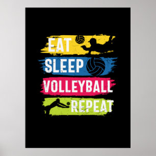 Affiche Joueur de volley-ball   Mangez une répétition de v