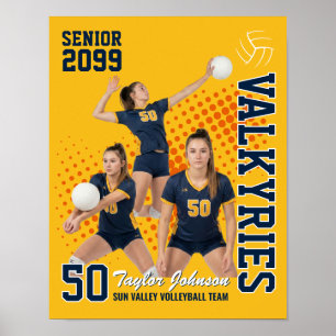 Affiche Joueur de volley-ball senior Photo personnalisée S