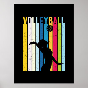 Affiche Joueur de volley-ball   Volley-ball Vintage