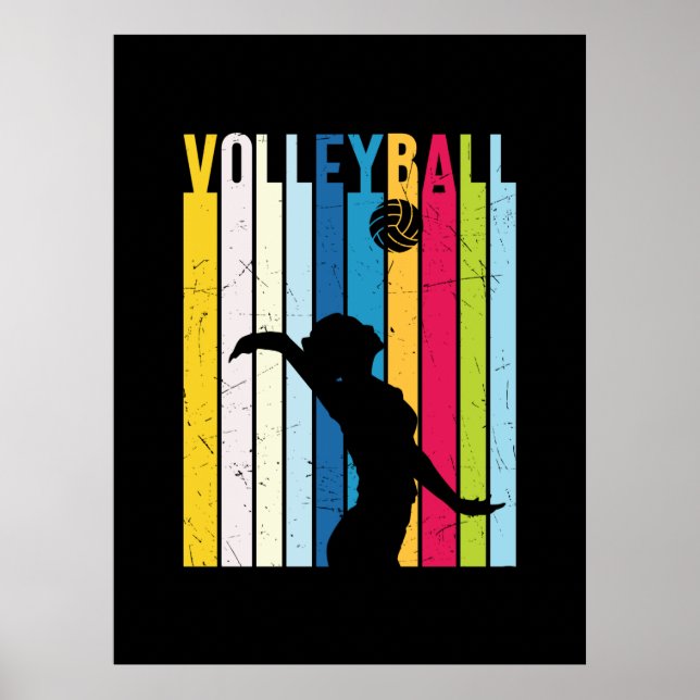 Affiche Joueur de volley-ball | Volley-ball Vintage (Devant)