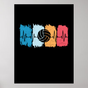 Affiche Joueur de volley-ball Volleyball Heartbeat