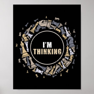Affiche Joueur d'échecs Nerd joueur d'échecs cadeau échecs