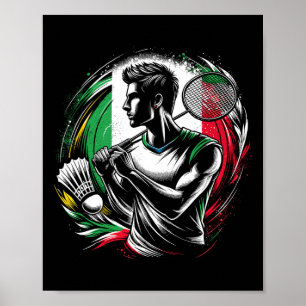 Affiche Joueur Dminton Italien Sportsman Athlete Coach
