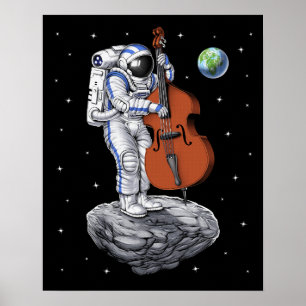 Affiche Joueur double basse Astronaut