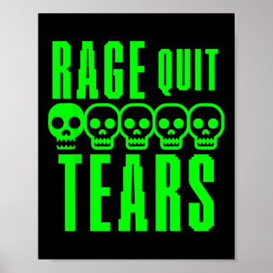 Affiche Joueur drôle de sarcasme de jeu Rage Quitter Noob