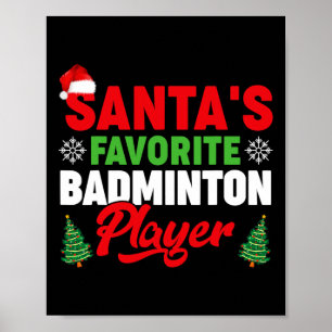 Affiche Joueur favori de Père Noël amusant Noël