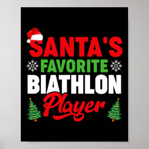 Affiche Joueur favori Père Noël amusant Noël