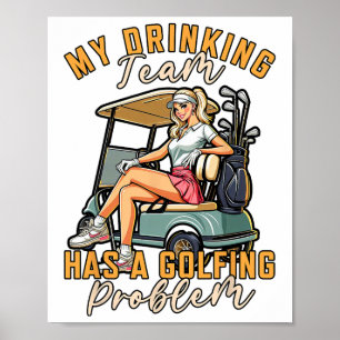 Affiche Joueur Golf Mon Équipe De Boissons A Un Golf