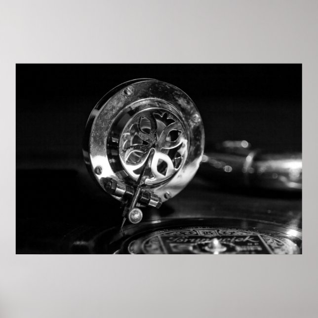 Affiche Joueur Gramaphone de style ancien (Devant)