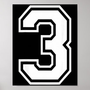 Affiche Joueur Maillot Numéro 3 Numéro sur le dos du maill