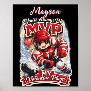 Affiche Joueur MVP de hockey personnalisé pour la Saint-Va