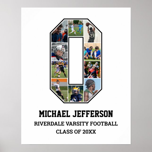 Affiche Joueur Numéro 0 Équipe sportive principale Collage (Devant)