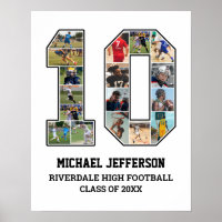 Joueur Numéro 10 Équipe sportive senior Collage ph