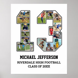 Affiche Joueur Numéro 13 Équipe sportive senior Collage ph