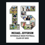 Affiche Joueur Numéro 15 Équipe sportive senior Collage ph<br><div class="desc">Collage photo personnalisé pour le joueur numéro 15. Ce cadeau photo personnalisable est parfait pour la nuit senior, le banquet sportif ou le cadeau d'anniversaire pour votre fils, fille ou étudiant athlète. C'est une excellente façon d'afficher des moments et des souvenirs précieux de leurs jeux sportifs. L'affiche présente un collage...</div>