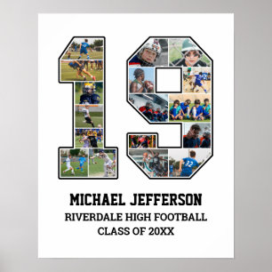 Affiche Joueur Numéro 19 Équipe sportive senior Collage ph